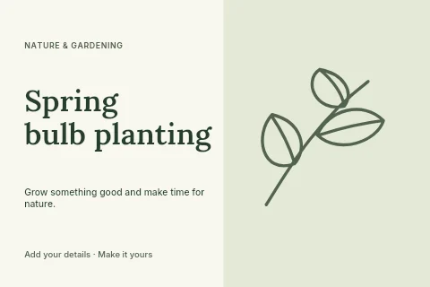 Spring bulb planting postcard template