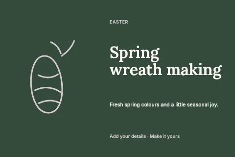 Spring wreath making postcard template