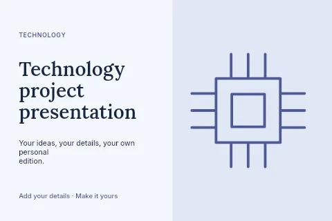 Technology project presentation postcard template
