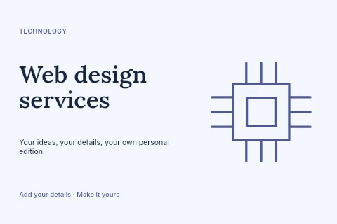 Web design services postcard template