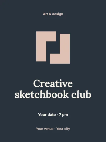 Creative sketchbook club poster template
