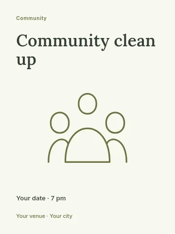 Community clean up poster template