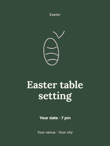 Easter table setting poster template