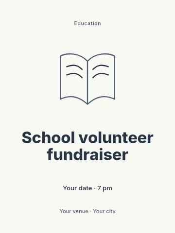 School volunteer fundraiser poster template