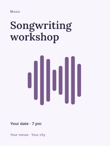 Songwriting workshop poster template