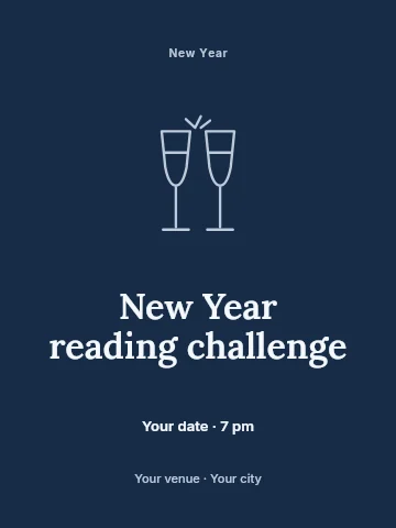 New Year reading challenge poster template