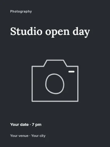 Studio open day poster template