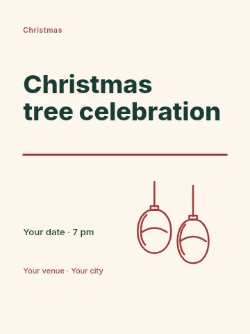 Christmas tree celebration poster template