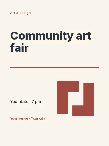 Community art fair poster template