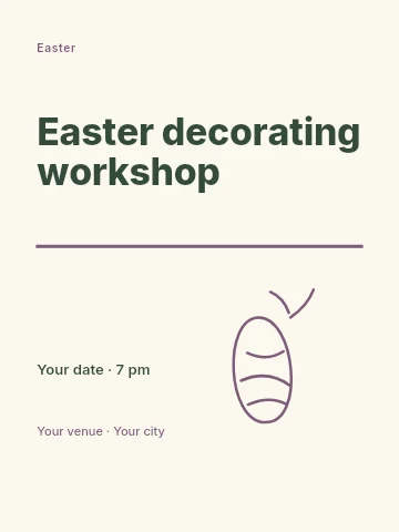 Easter decorating workshop poster template