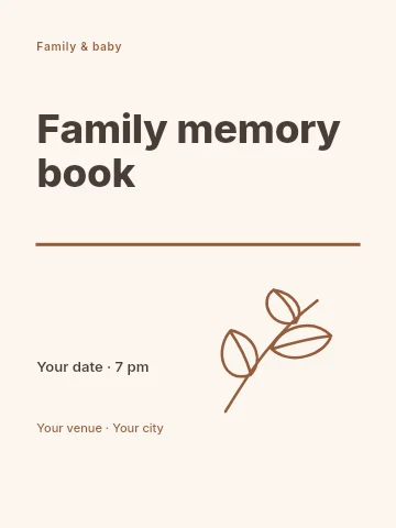 Family memory book poster template
