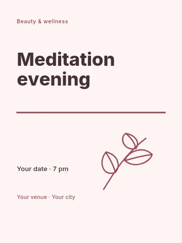 Meditation evening poster template