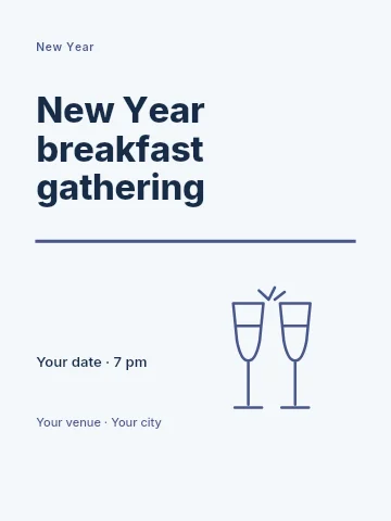 New Year breakfast gathering poster template