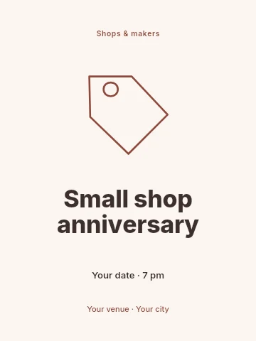 Small shop anniversary poster template