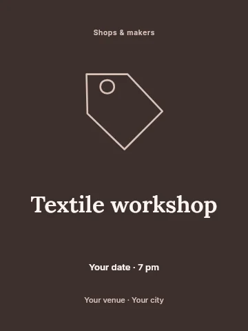 Textile workshop poster template