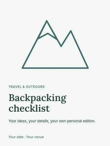 Backpacking checklist poster template