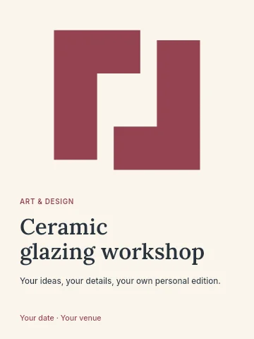 Ceramic glazing workshop poster template