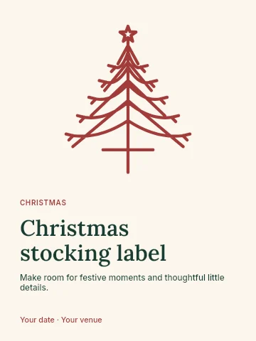 Christmas stocking label poster template