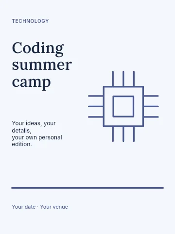 Coding summer camp poster template