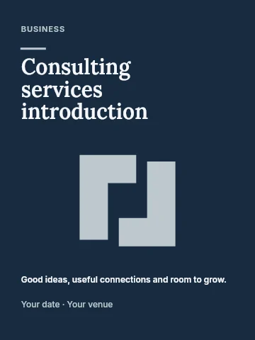 Consulting services introduction poster template
