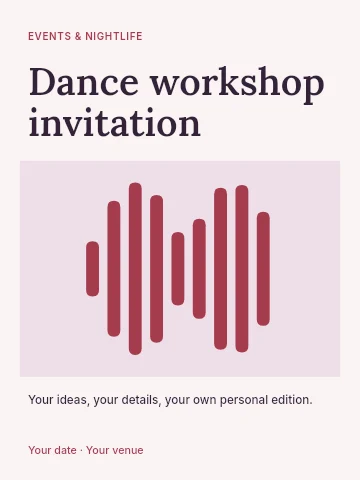 Dance workshop invitation poster template