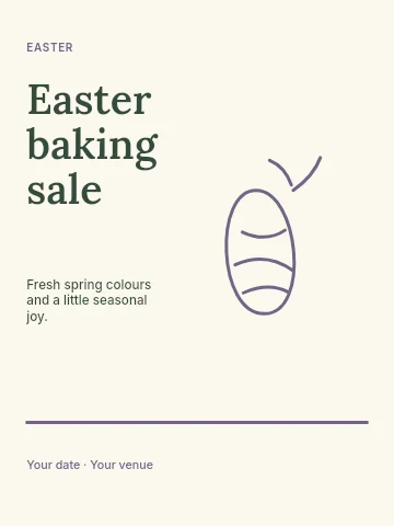 Easter baking sale poster template