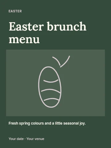 Easter brunch menu poster template