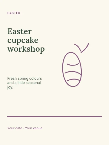 Easter cupcake workshop poster template
