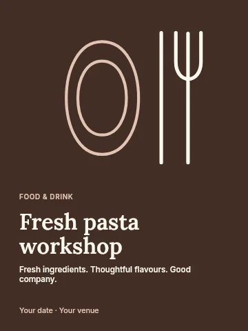Fresh pasta workshop poster template
