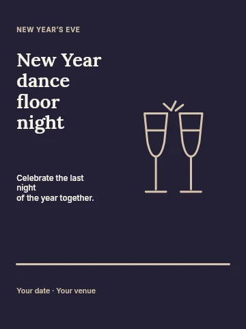 New Year dance floor night poster template