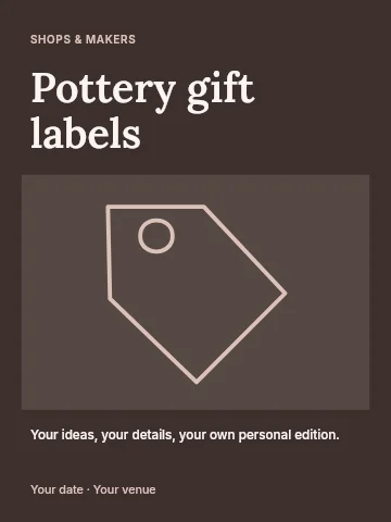 Pottery gift labels poster template