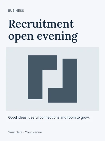 Recruitment open evening poster template