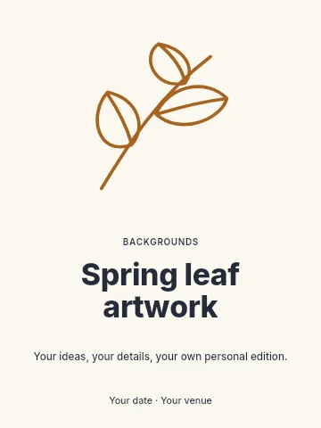 Spring leaf artwork poster template