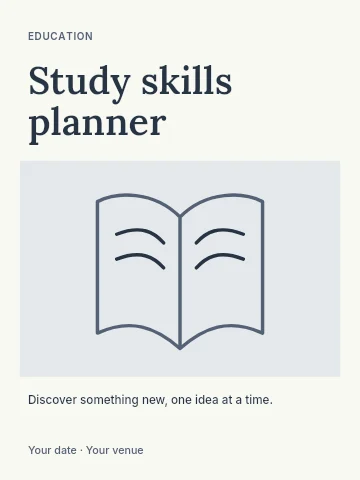 Study skills planner poster template