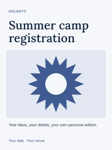 Summer camp registration poster template