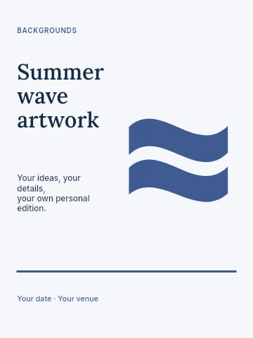 Summer wave artwork poster template