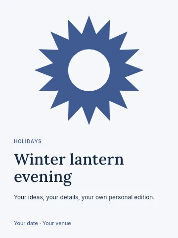 Winter lantern evening poster template