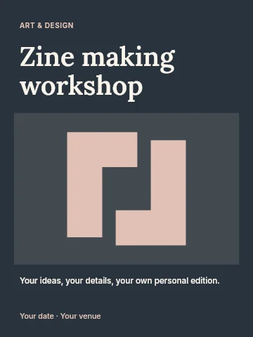 Zine making workshop poster template