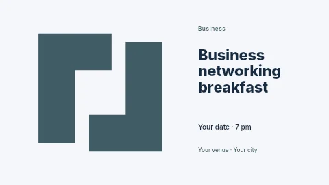 Business networking breakfast presentation cover template