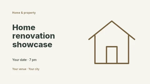 Home renovation showcase presentation cover template