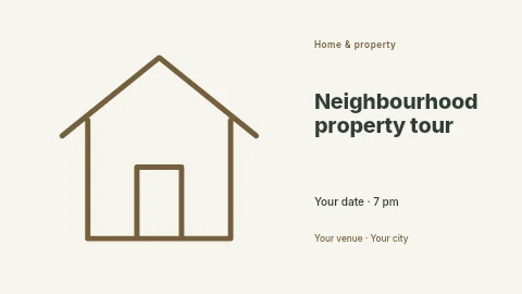 Neighbourhood property tour presentation cover template