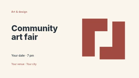 Community art fair presentation cover template