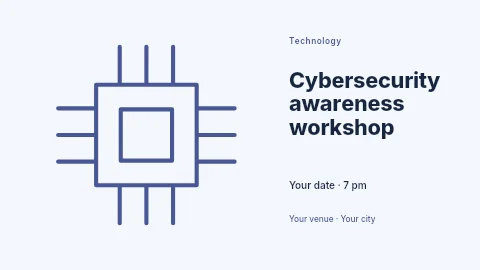 Cybersecurity awareness workshop presentation cover template