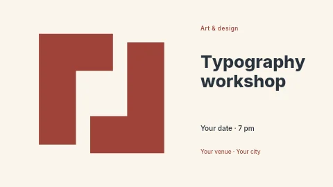 Typography workshop presentation cover template