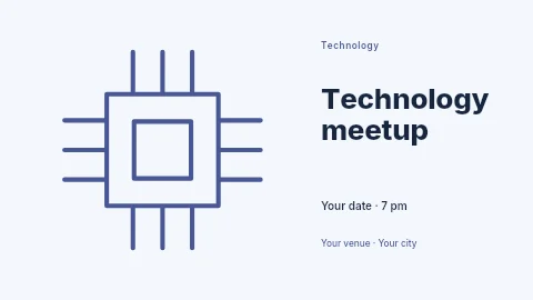 Technology meetup presentation cover template