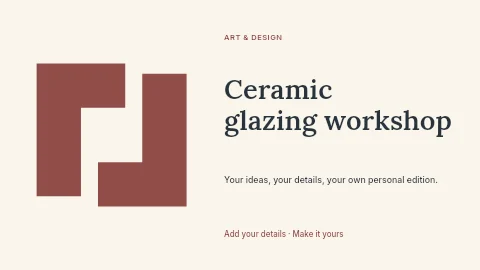 Ceramic glazing workshop presentation cover template