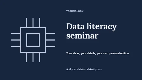 Data literacy seminar presentation cover template