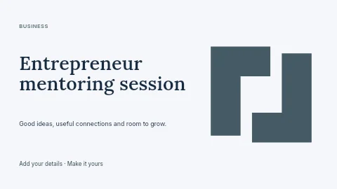 Entrepreneur mentoring session presentation cover template