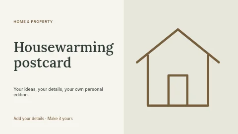 Housewarming postcard presentation cover template