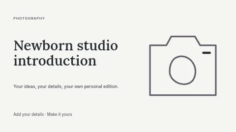 Newborn studio introduction presentation cover template